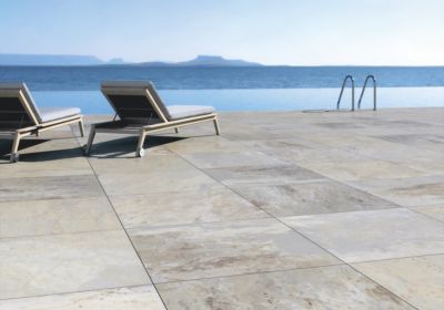 60x60 Lot 2 Dalles ép. 20mm Effet Pierre Peacock Sand R11 (paquet de 0,72m2) - Allocarrelage