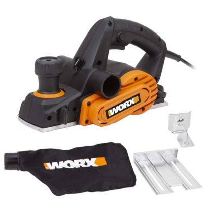 Rabot électrique WORX WX615 largeur 82 mm profondeur 0 3 mm évacuation des copeaux livré avec accessoires