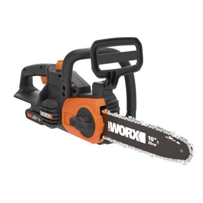 Tronçonneuse 20V WORX WG322E.1 guide 25 cm lubrification automatique de la chaîne 1 batterie 2Ah + chargeur