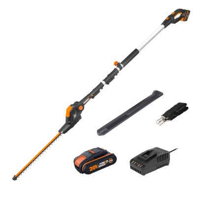 Taille haies sur perche 20V WORX WG252E lame 45 cm écartement de 16 mm manche télescopique 1 batterie 2Ah + chargeur