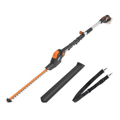 WORX Taille Haies sans Fil sur perche 20V WG252E.9 Lame de 45 cm écartement de 16 mm manche télescopique Léger et Ergonomique Poignée Arrière Souple et Rotative Livré sans Batterie ni Chargeur