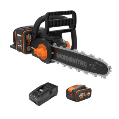 Tronçonneuse 20V WORX WG350E guide 30 cm vitesse 10 / lubrification et tension automatiques 1 batterie 4Ah + chargeur