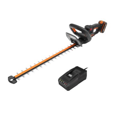 WORX Nitro Taille Haies sans Fil 20V WG263E Lame Double Action 56 cm écartement 27 mm Moteur Brushless Léger et Ergonomique foureau de Protection Livré avec Une Batterie 4Ah et Chargeur Rapide