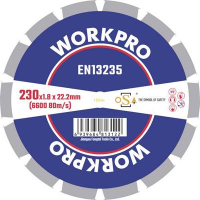 WorkPro GSOSSE 4 Disque diamanté 230 mm épaisseur 1 8 mm pour céramique et pierre
