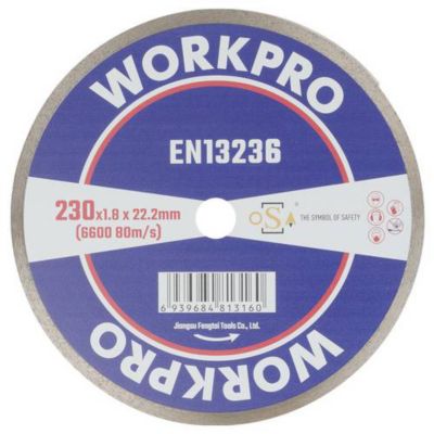 WorkPro GSOSCR 4 Disque diamanté 230 mm épaisseur 1 8 mm alésage 22 23 mm 1 pièce