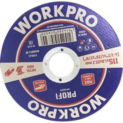 WorkPro WP406373 lot de 10 disques à tronçonner 115 mm pour inox et métal