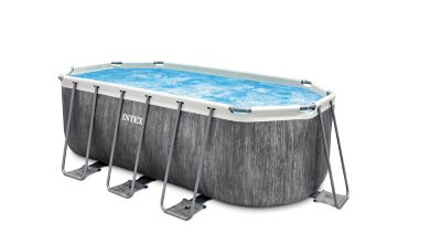 Piscine tubulaire ovale Intex Baltik 4 00 x 2 00 x h.1 22 m + épurateur