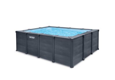 Piscine tubulaire Graphite rectangulaire Intex 4x3x1,24m