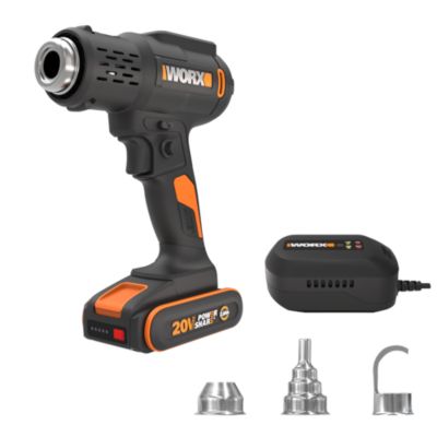 Décapeur thermique 20V WORX WX015 température 20 à 600 degrés chauffe rapide 1 batterie 2Ah chargeur et 3 buses