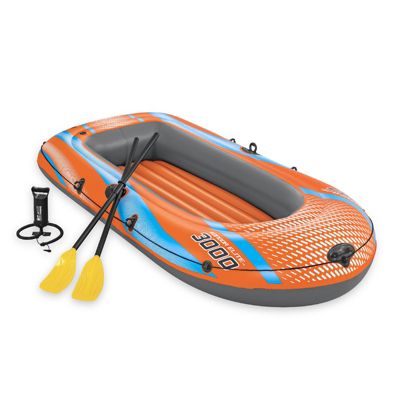 Bateau Gonflable pour 2 Adultes et 1 Enfant Bestway Kondor Elite 3000 Raft 246x122x45 cm avec 2 Rames et Gonfleur a Pied Inclus