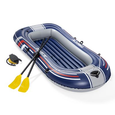 Bateau Gonflable pour 2 Adultes Bestway Hydro Force Treck 228x121x32 cm avec 2 Rames et Gonfleur a Pied Inclus