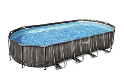 Piscine tubulaire effet bois ovale Bestway Power Steel 6 10 x 3 66 m