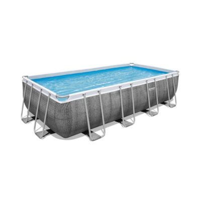 Piscine tubulaire 549 x 274 x 122 cm BESTWAY hors sol rectangulaire Power Steel™ effet rotin