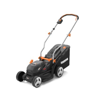 WORX Tondeuse à Gazon sans Fil 20V WG733E Surface Maximum de 250 m² Lame de 33cm bac de Coupe jusqu'aux Bordures 6 Hauteurs de Coupe poignée Pliable Une Batterie 4Ah et Chargeur Rapide