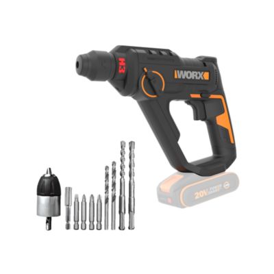 Marteau perforateur 20V WORX WX391.9 1 2J perçage rapide dans le béton 3 fonctions en 1 sans batterie ni chargeur