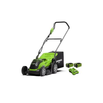 Tondeuse à gazon poussée 35cm 40V GREENWORKS - 2 Batteries 2,0Ah - Chargeur - G40LM35K2X