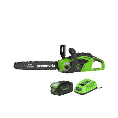 Tronçonneuse Brushless 35cm 40V GREENWORKS Batterie 4.0 Ah Chargeur GD40CS15K4 - vue 2