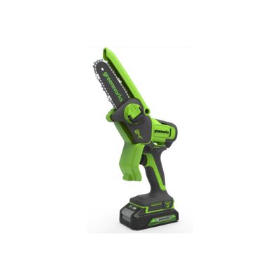 Mini tronçonneuse 24V GREENWORKS 10 cm Batterie 2 0Ah et chargeur G24MCS10K2 - vue 2
