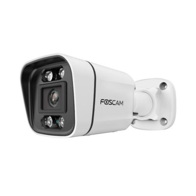 Caméra IP extérieure PoE 5 MP avec spots lumineux et sirène - Foscam V5EP Blanc