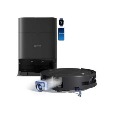 ECOVACS T80 OMNI - Robot Aspirateur Laveur - 18 000 Pa - Nettoyage Automatique instantané OZMO Roller - ZeroTangle 3.0