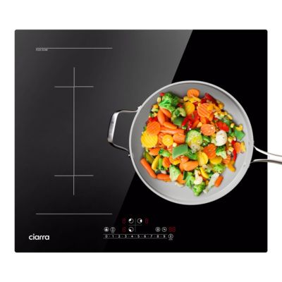 Plaque de cuisson induction 3 foyers 6500W L59xP52cm flexizone 9 puissance boosters minuteur Ciarra CD3BFBIH