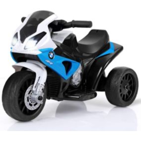 6V Moto Electrique Enfants Moto Police avec 3 Roues Equitation Effets musicaux Lumineux Moto Vehicule Bleu