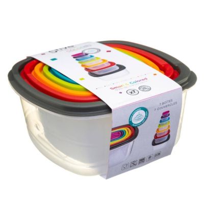 7 boîtes de conservation carrées "Colors" plastique - 5five