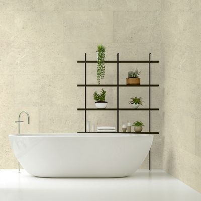 7 dalles murales PVC effet béton beige sable mat L.75 x l.45 cm x Ép.3,6 mm Dumaplast Inspiro Shine