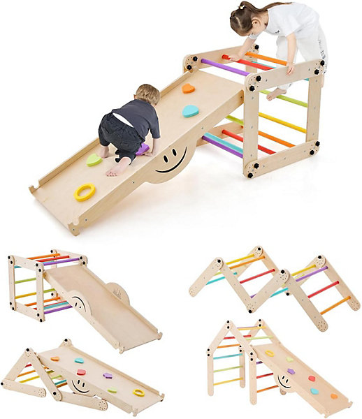 7 En 1 Triangle D'escalade Montessori Enfants Avec Rampe, Arc D En Bois Hetre Avec Tente Bascule Echelle Charge 50kg Pour 1 An 97514907 7 En 1 Triangle D'escalade Montessori Enfants Avec Rampe, Arc D En Bois Hetre Avec Tente Bascule Echelle Charge 50kg Pour 1 An 97514907