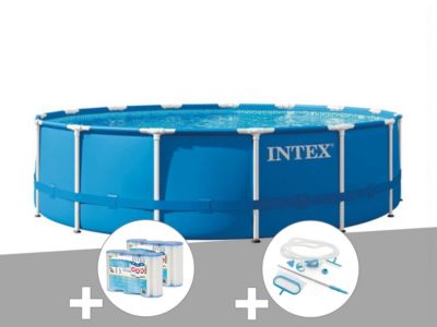 Intex Metal Frame - 4,57 x 1,22 m Bleu - vue 3