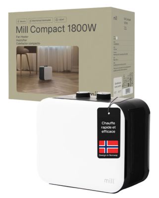 Chauffage d'appoint soufflant Mill compact blanc 1800W - Mill