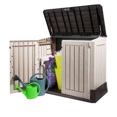 Coffre de jardin Woodland 840L beige/marron