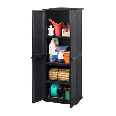 Armoire de rangement haute Rattan