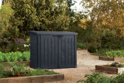 Coffre en résine multifonction toit plat Sio Max Keter 1200L gris anthracite