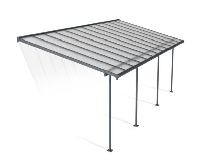 Pergola adossée Sierra Palram Canopia aluminium gris 3 x 7.4 cm