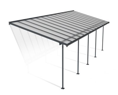 Pergola adossée Sierra Palram Canopia aluminium gris 3 x 8.6 cm