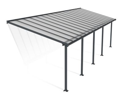 Pergola adossée fixe aluminium Canopia by Palram Olympia gris 3 x 9,71 m
