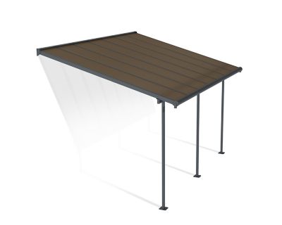 Pergola adossée fixe aluminium Canopia by Palram Capri gris bronze 3 x 3 05 m