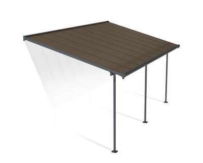 Pergola adossée fixe aluminium Canopia by Palram Capri gris bronze 3 x 5,46 m