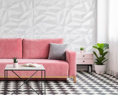 Panneau mural PVC 3D Glacier blanc 61 x 61 cm