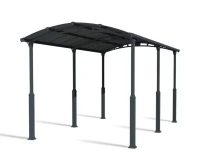 Carport Arcadia Alpine 106 gris anthracite toit arrondi 10 7 x 3 59 m