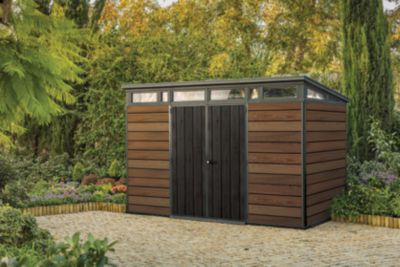 Abri de jardin WALNUT Signature 117 en résine coloris noyer - 7,4 m² - KETER - Keter