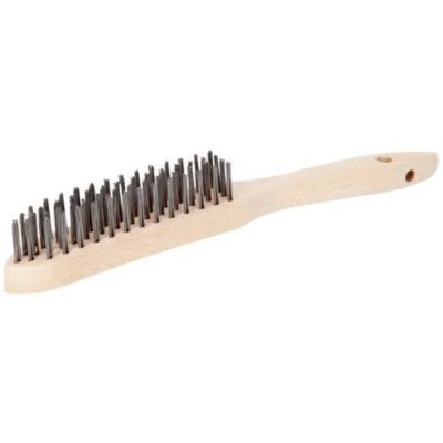 Bahco 782-U brosse métallique acier 285 mm, manche bois, 4 rangées poils laiton