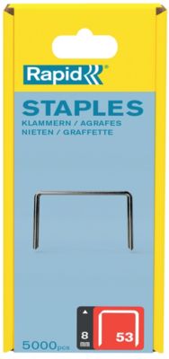Agrafe vendue par 5000 Rapid N°53/8 longueur 8 mm galvanisée