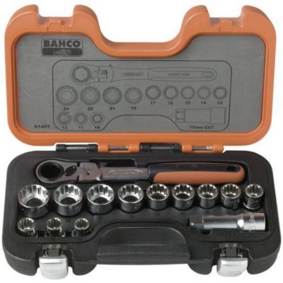 Jeu de douilles de perçage BAHCO S140T Alliage d'acier haute performance