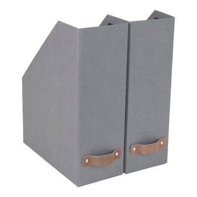 Lot de 2 range-dossiers William coloris gris