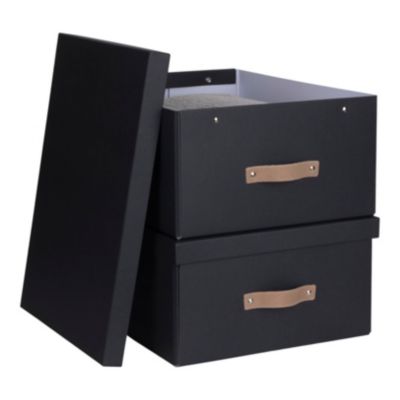 Lot de 2 boîtes de rangement T3 Kathrin H. 18,5 cm gris anthracite