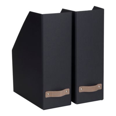 Lot de 2 rangements pour dossier William P. 24,5 cm x L. 11 cm gris anthracite