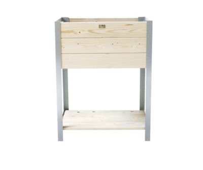 Carré potager bois et zinc galva 36 x 36 x h.72 cm