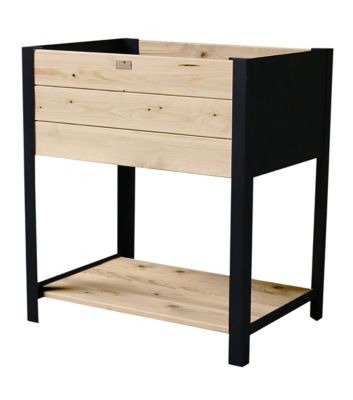 Carré potager bois et zinc noir 78 x 36 x h.72 cm